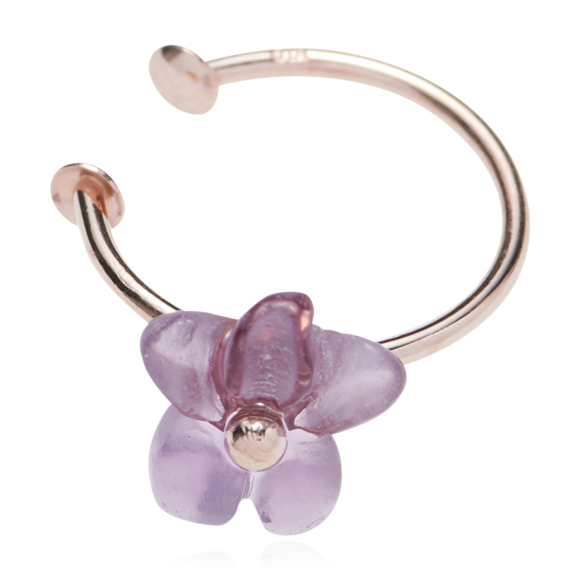 

[Official] ESTELLE [WEB Exclusive] Women s Ear Cuff in 10K Pink Gold, March Birth Flower: Violet (0294-0017-0000-0000)