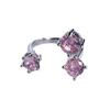 Minimalist Luxury Colored Zircon Adjustable Open Ring for Women – Fashionable High-End Design.