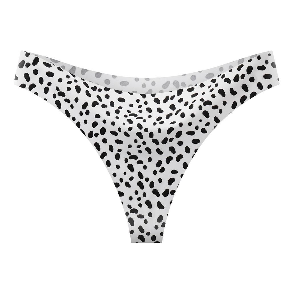 Bezšvová dámska tanga s leopardím vzorom z ľadového hodvábu, nízky pás