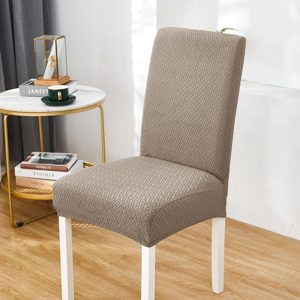 

1pc Waterproof Thick Chair Cover Jacquard Elastic Dining Chair Case with TPU Film Splash Proof Furniture Cover Dustproof 1PC