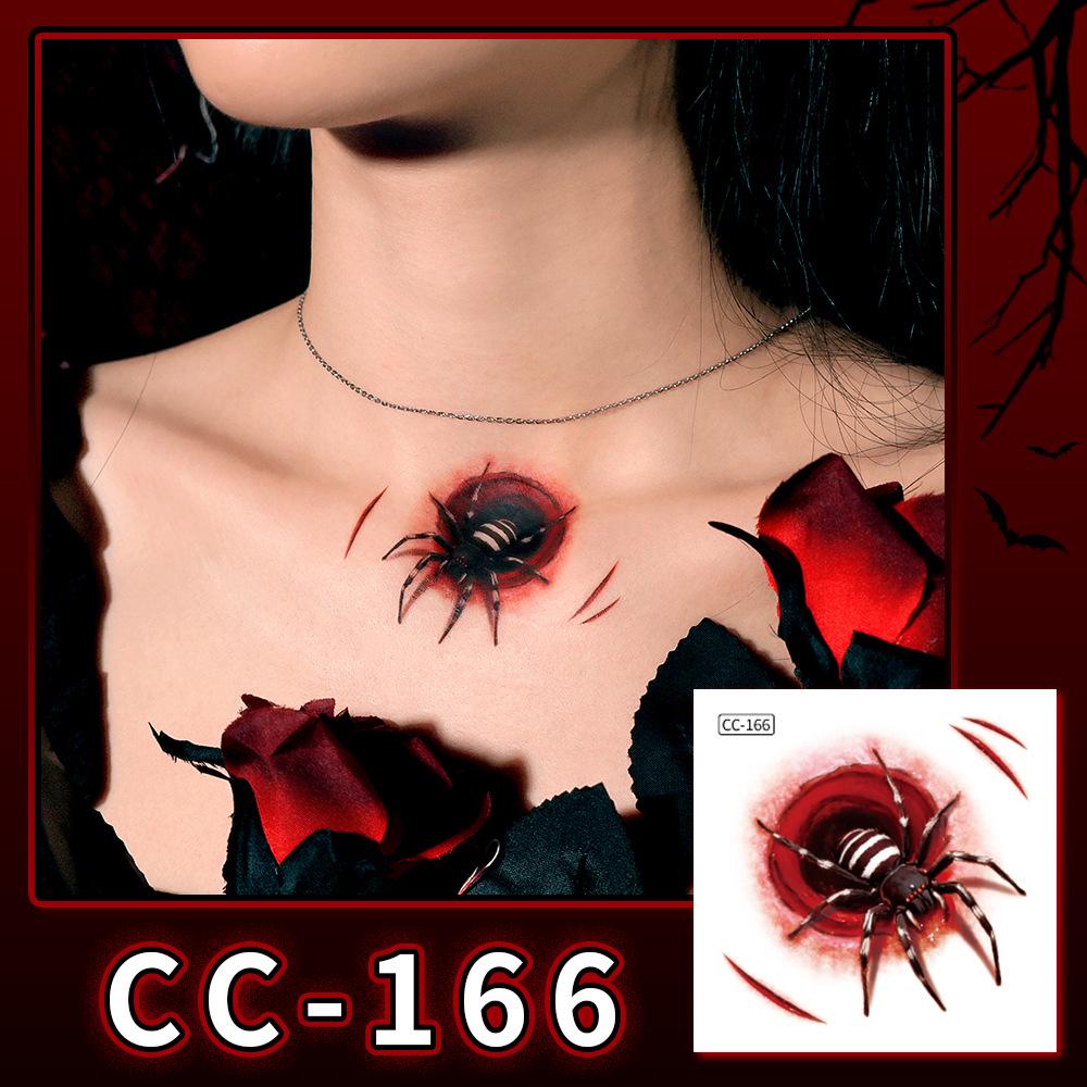 Nuovi Tatuaggi Impermeabili di Halloween Horror Cicatrice Faccia - Adesivi Trucco Opachi per Feste Festival