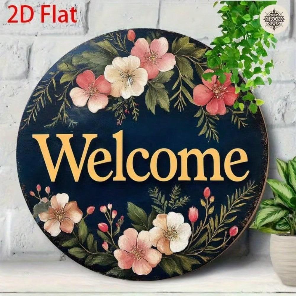 Vintage Floral Wall Art Decor, Romantic Flower Metal Tin Sign For Living Room Home Wedding Cafe