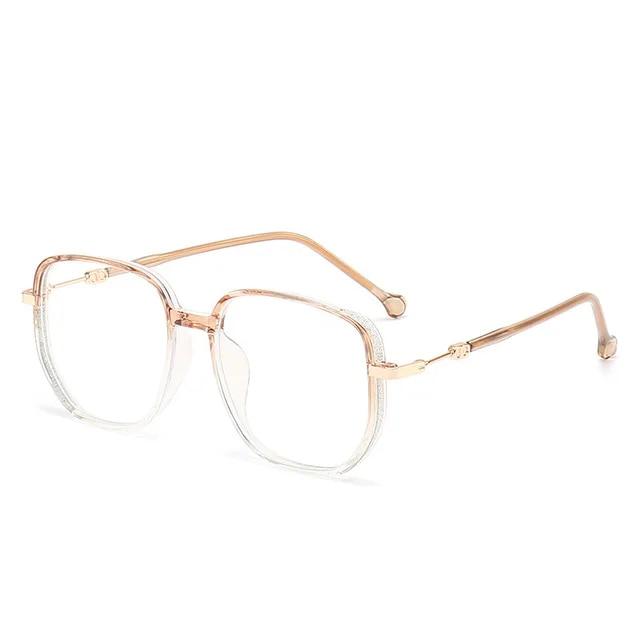 Vintage Square Metal Glitter Frame Reading Glasses Women Fashion Optical Eyewear Anti-blue Light Presbyopia Eyeglasses