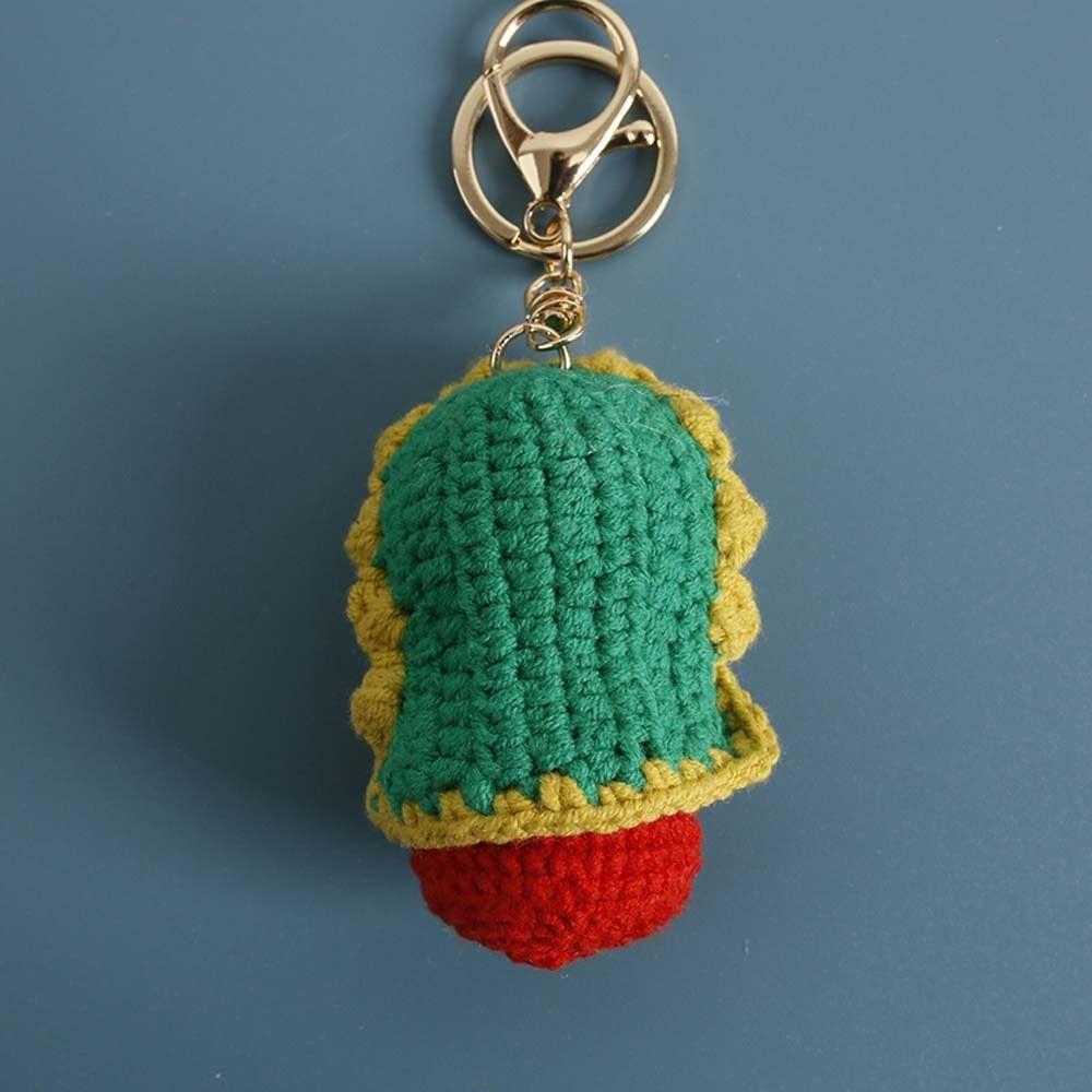 Handgefertigte Häkel-Schlüsselanhänger Hängende Dekoration Gestrickte Puppe Geschenk für Freunde Gestrickte Blumen Rucksack