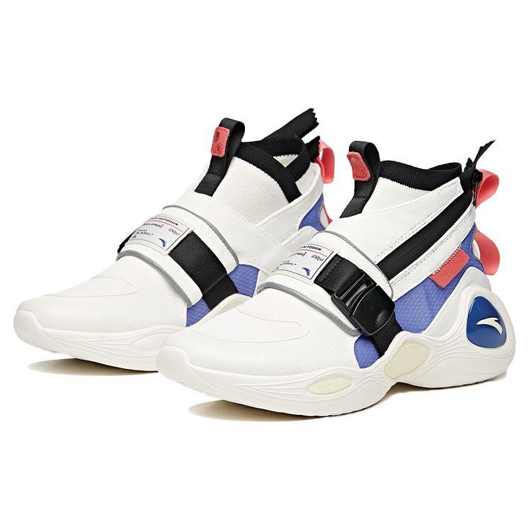 Anta Lunar Eclipse High-Top Breathable Durable Running Shoes Women sneaker White Black Purple 12946606-2