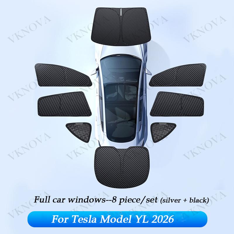 For Tesla Model YL 3 Y Juniper Highland 2025-2017 Upgraded Sunshade Side Window Shade Cover Windshield Sun Visor Privacy CampingWindshield Sunshades