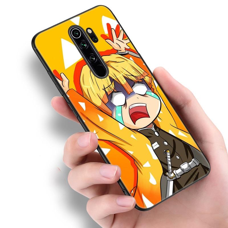 Anime Demon Slayer Zenitsu Silicone Phone Case For Xiaomi Redmi Note 11 10 9 8 Pro 11T 10T 10S 9S 8T 9 9A 9C 9T Black Soft Cover