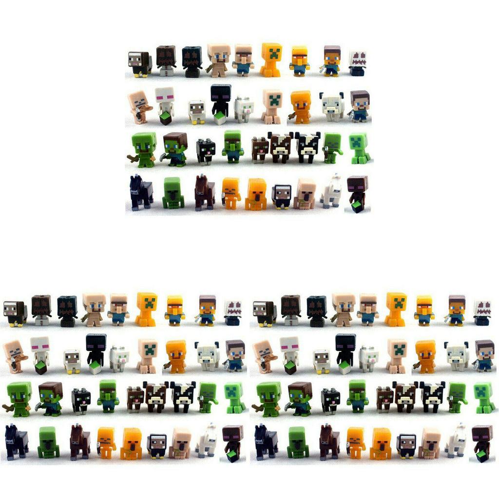 Minecraft 36-pack Mini Action Figures Set For Kids Steve Creeper Skeletons And More!