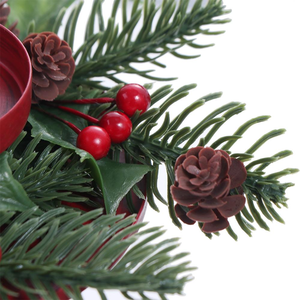 Reusable Christmas Candlestick Red Christmas Desktop Ornament Candle Container Candle Holder Gift