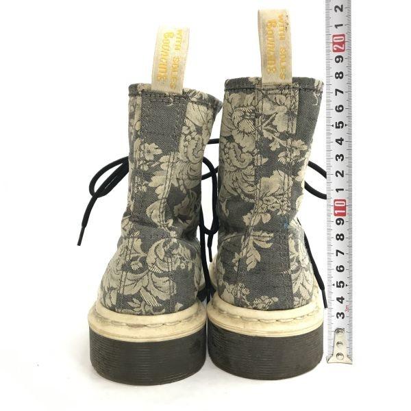 Dr.Martens CASHLIN 8-Hole Short Boots Gray Floral Size 4 (22.523.0cm)(USED)