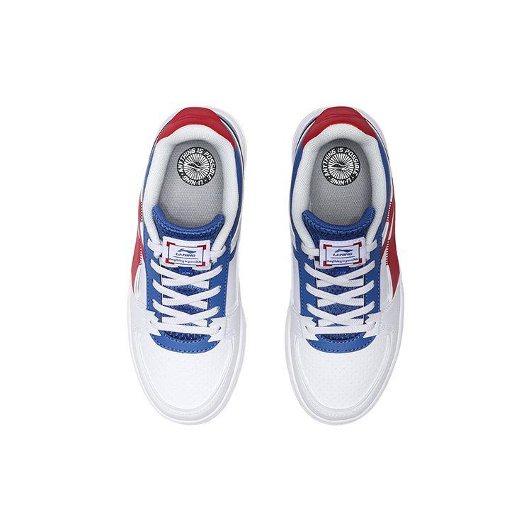 Li-Ning Non-Slip Wear-Resistant Balance Low-Top Skate Shoes Kids sneaker White Blue YKCQ288-5