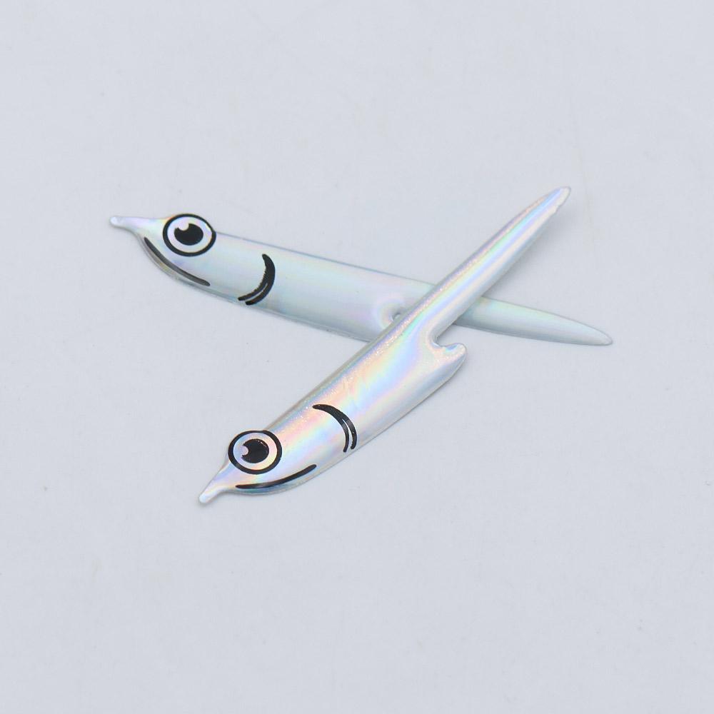 8 Paar Fleye Foils Fliegenbinde-Set Vorgeformte Fischseiten-Vinylmasken, Upgrade Künstliche Fischkopf-Aufkleber für Salzwasser-Fliegenfischen