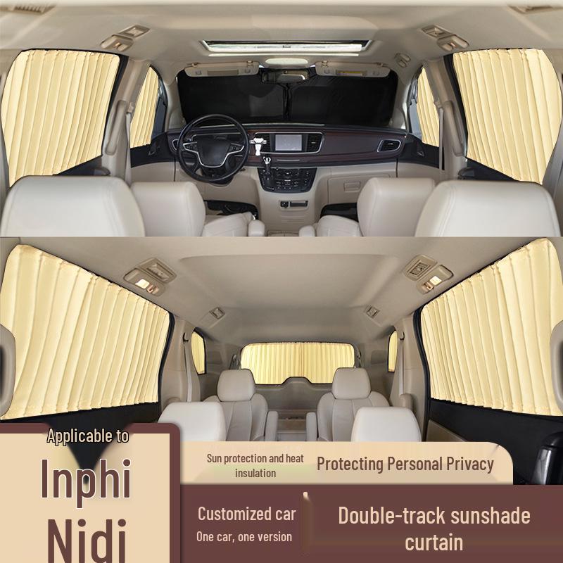 Double-Track Car Sunshade for Summer Heat Insulation, Compatible with Infiniti QX50 and Q50L Interiors