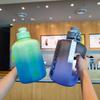 Large Capacity Gradient Color Sports Water Bottle Portable Handle Fat Plastic Cup Irregular Shape Hexagonal Kettle