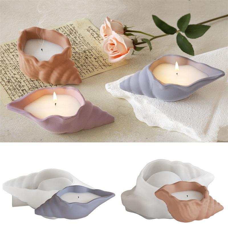 Diy Conch Bedroom Decoration Drop Glue Candle Mold Conch Shell Jewelry Storage Box Aromatherapy Candle Gypsum Silicone Mold