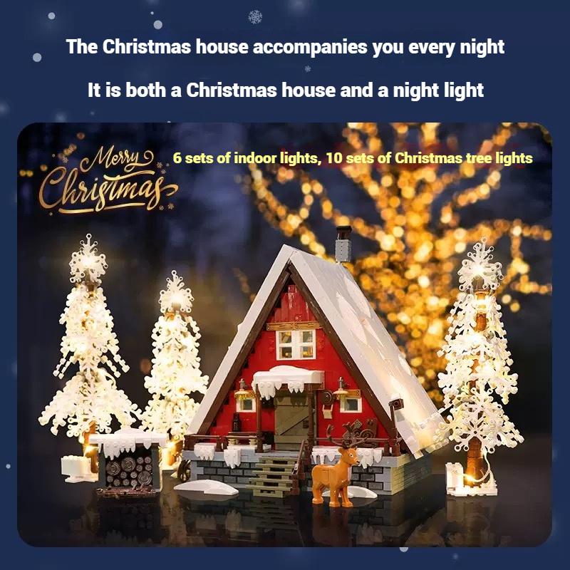 Romantic Christmas Building Blocks Toys, Christmas Snow House Diy Building Model Assembly Ornaments, Children'S Holiday Gifts