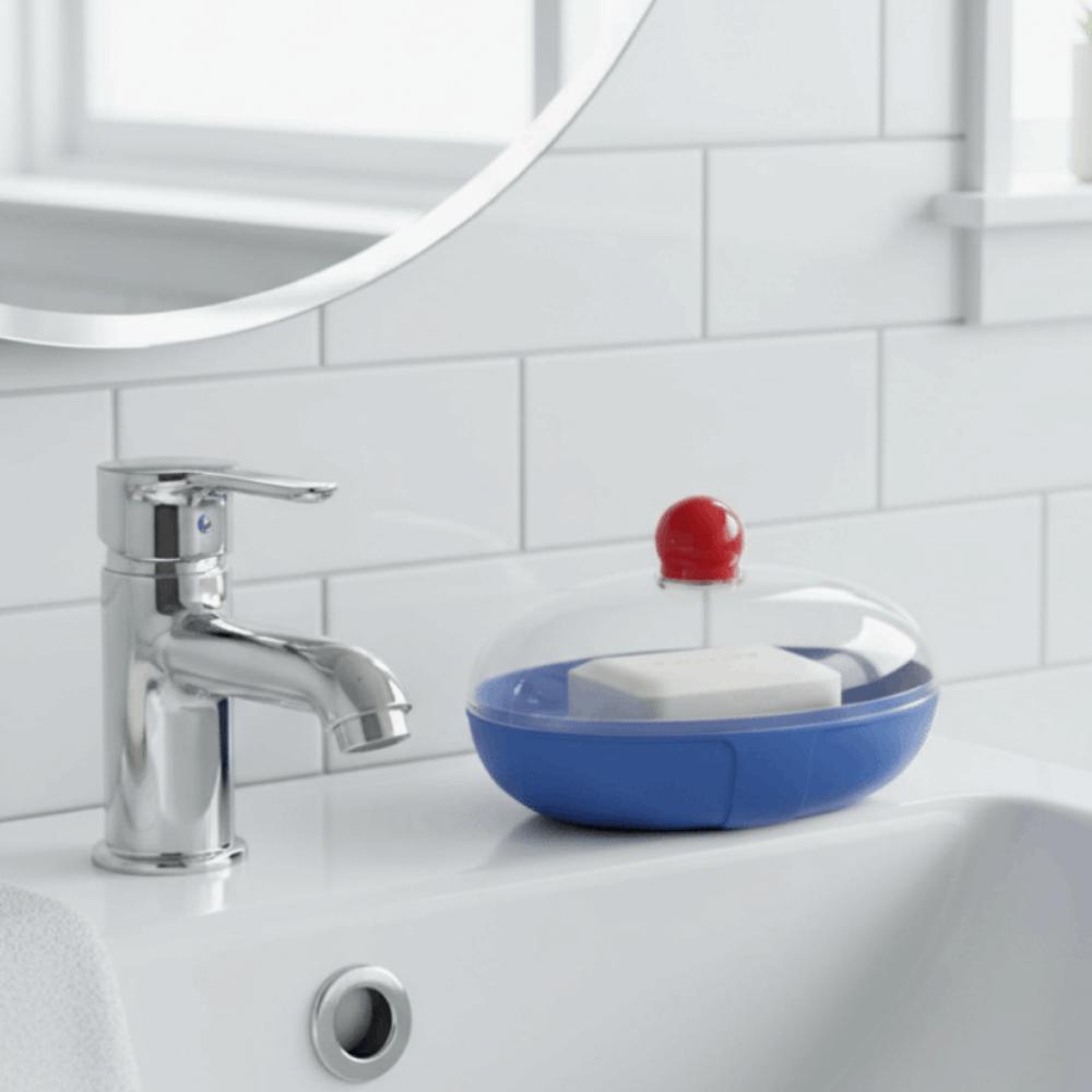 Bathroom Accessories Double-Layer Drain Soap Box Waterproof Plastic Laundry Soap Box Household Dustproof Soap Holder Kitchen