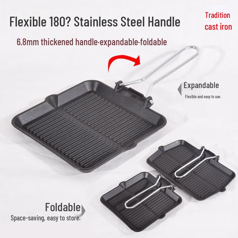 Cast Iron Square Frying & Grilling Pan