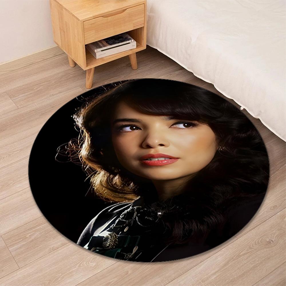 Indila Printed Round Rug Carpet Chair Rug Area Rug Entryway Doormats,for Office Chair Living Room Bedroom Kitchen Room.