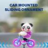 Car Automatic Sliding Cute Cartoon Ornament Cycling Panda Figurines Auto Interior Dashboard Center Console Decors