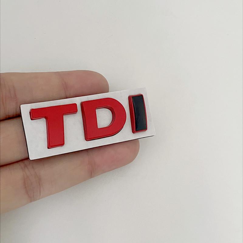 AAXT1 3D Metal TDI Letters Car Rear Trunk Badge Emblem Decals Sticker For Volkswagen VW T-ROC Passat Jetta Touareg Tiguan Polo CC Bora