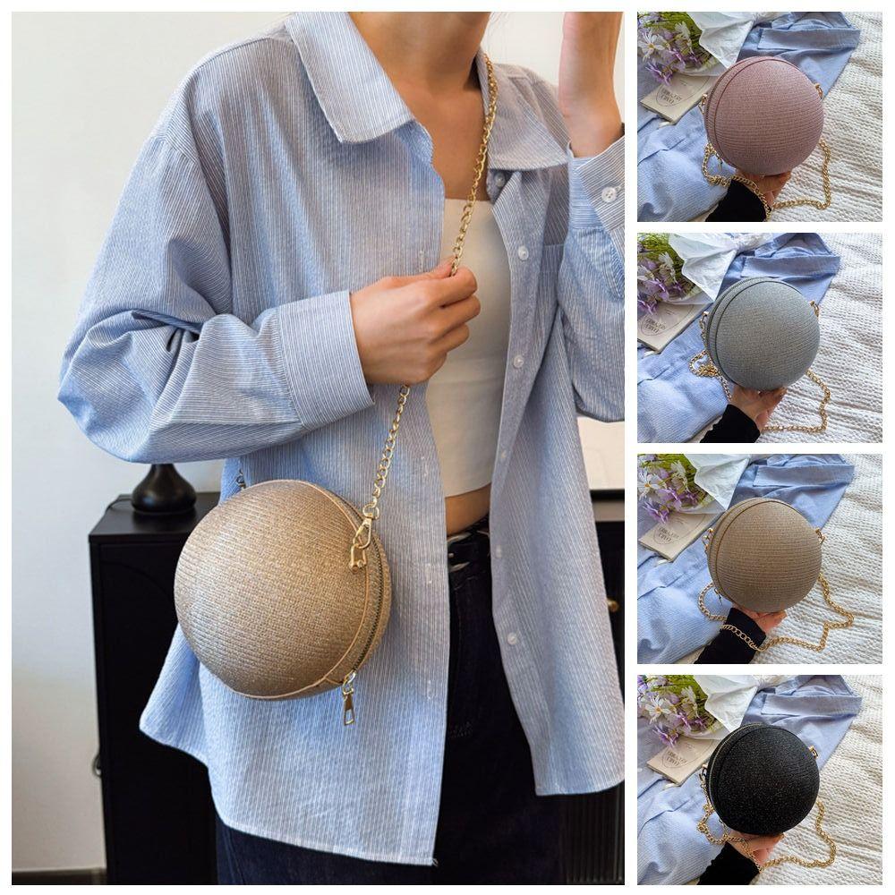 

Zipper Ball Handbag Glitter Shinny Clutch Purse Mini Evening Banquet Bag Women чорний