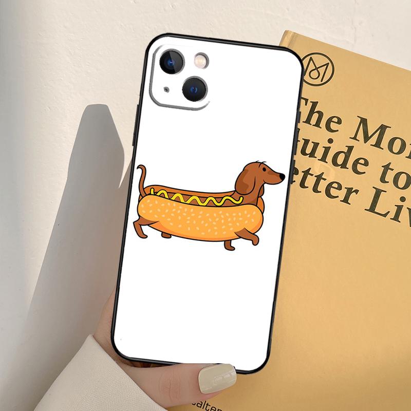 

Cartoon Dachshund Sausage Dog Phone Case For iPhone 17 16 15 14 11 12 13 Pro Max mini XR 16e 15 16 Plus 17 Air Full Cover iPhone 12Pro MAX