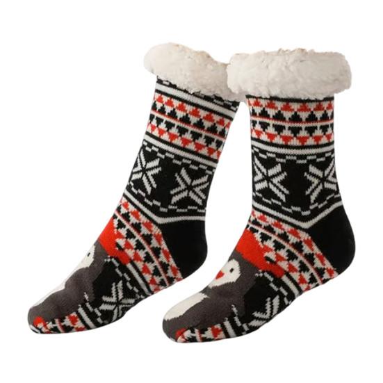 Christmas Floor Socks Thick Warm Non Slip Slipper Socks Cute Animal Fuzzy Socks with Gripper Fluffy Cuffs Gift for Christmas