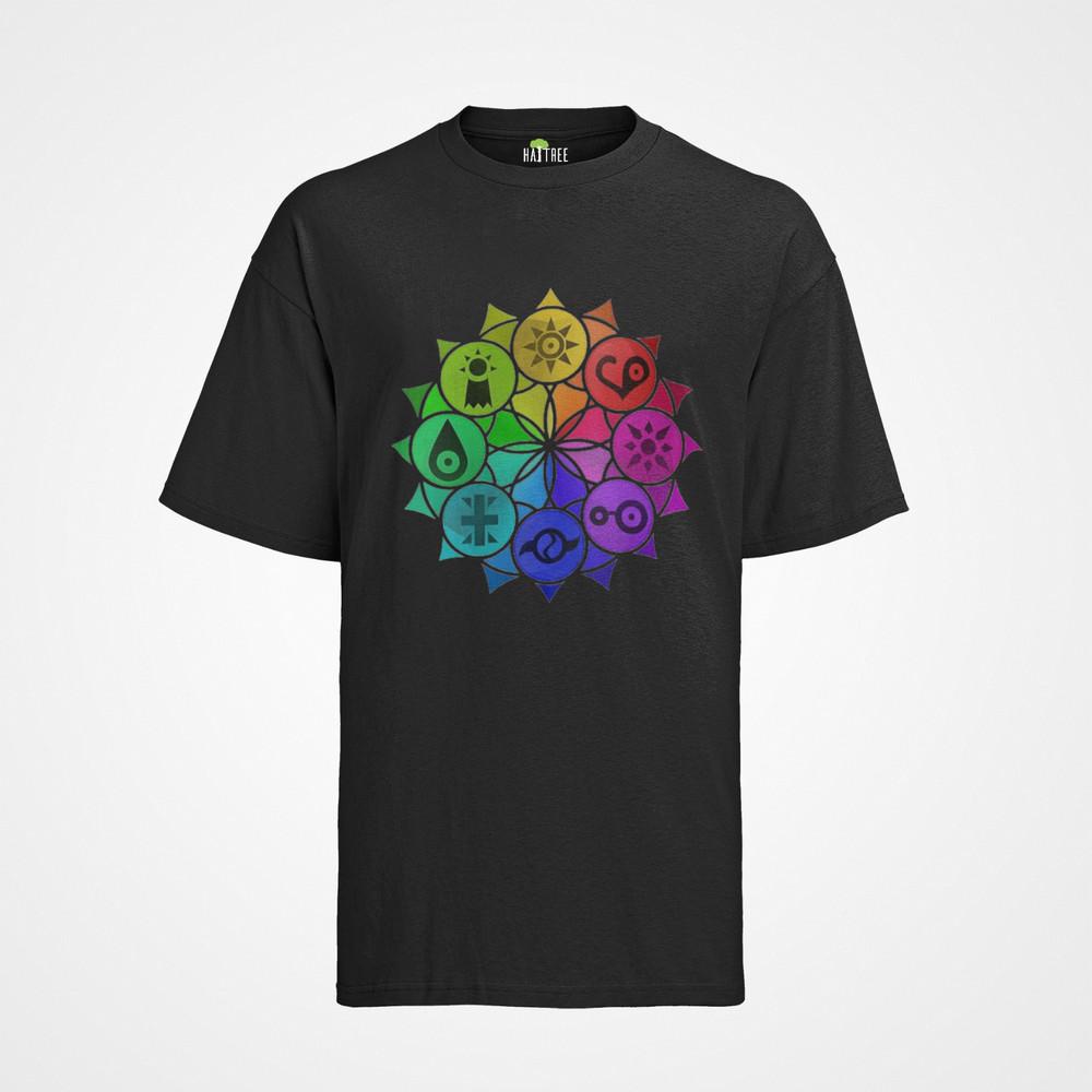 Bio T-Shirt Herren Anime Digimon Symbole Adventure Monster Shirt Manga Comic