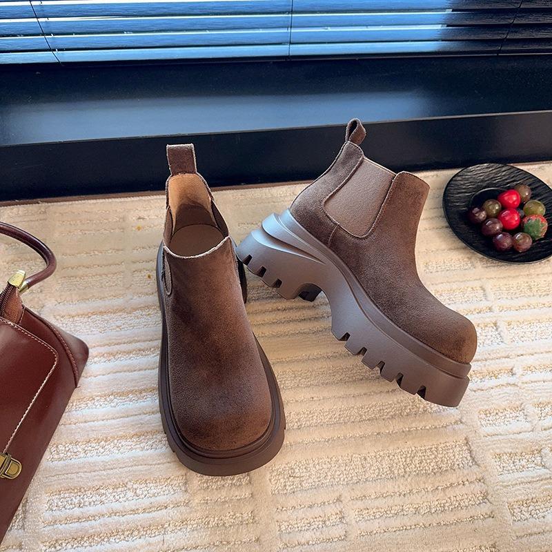 Retro Big-headed Martin Boots for Women's New Small Men, Taller and Thinner Big Yellow Boots