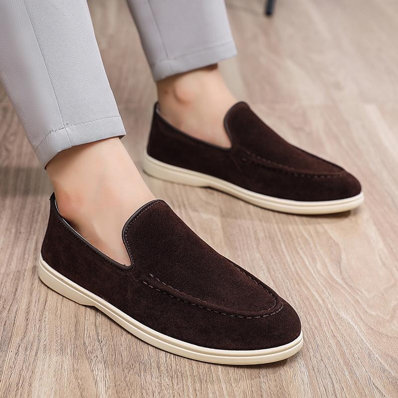 Mens Business Casual Shoes Suede Loafers Classic British Style Men Lightweight Soft Moccasins Male Slip On Driving Flats