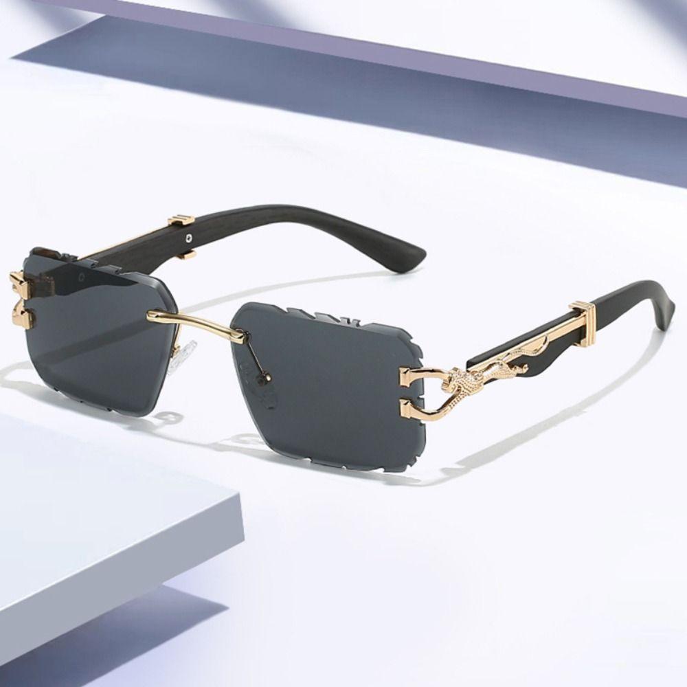 HD Retro Frame Eyewear Classic INS Women Sunglasses Cool Rimless Women's Sunglasses Outdoor