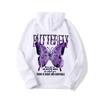 2025 European and American new letter fashion multi-color butterfly casual hooded fleece sweater
