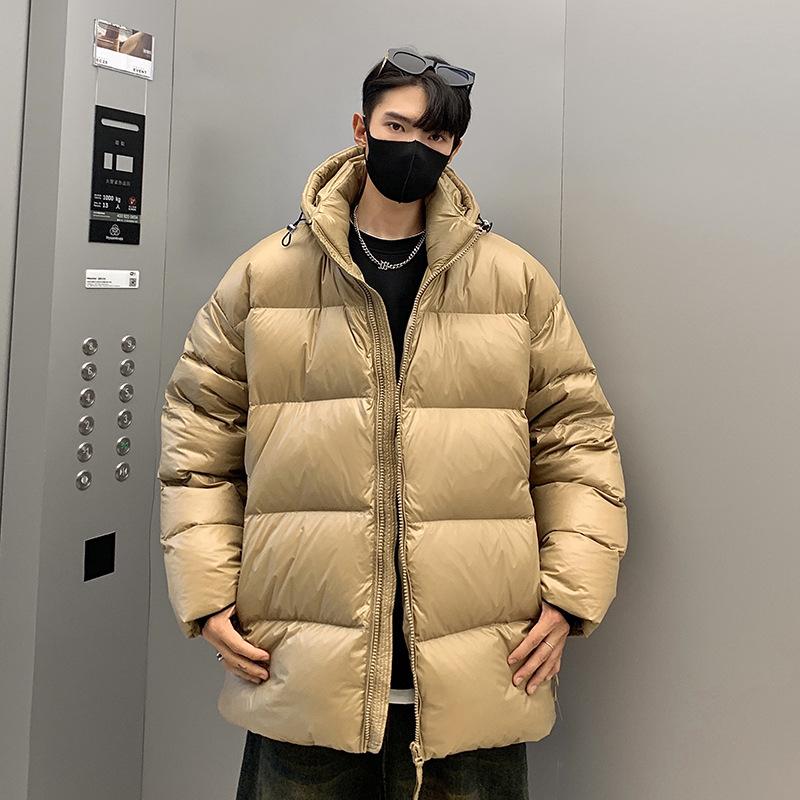 

Короткая блестящая куртка-пуховик для мужчин и женщин, утолщенное белое утиное пуховое пальто свободного покроя для пары, новая зимняя одежда 3XL