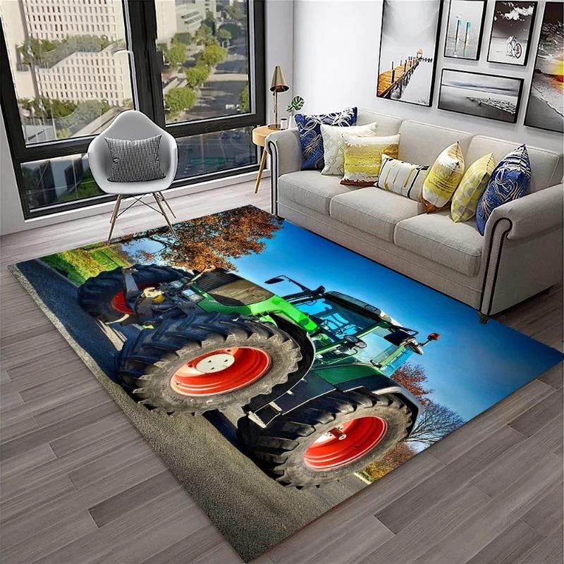 3D Truck Car Carpet Retro Tractor Non-Slip Carpet Rug for Living Room Bedroom Sofa Child Area Rug Home Decoration Floor Mat