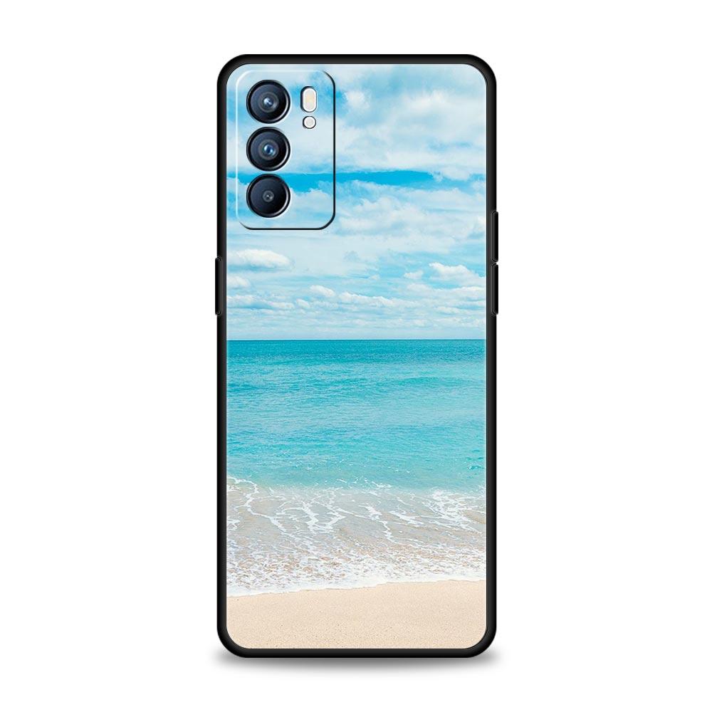 Sea blue Sky beach Case For Oppo Find X6 Pro X5 A54 A53 A52 A9 2020 A15 A95 A17 A16 A76 A74 A57 Reno7 Reno6 Pro Plus 5G Cover