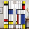 Geometric Abstract Space Red Lien Free Shipping Window Curtain For Living Room Kids Bedroom Bathroom Kicthen Door Home Decor2Pcs