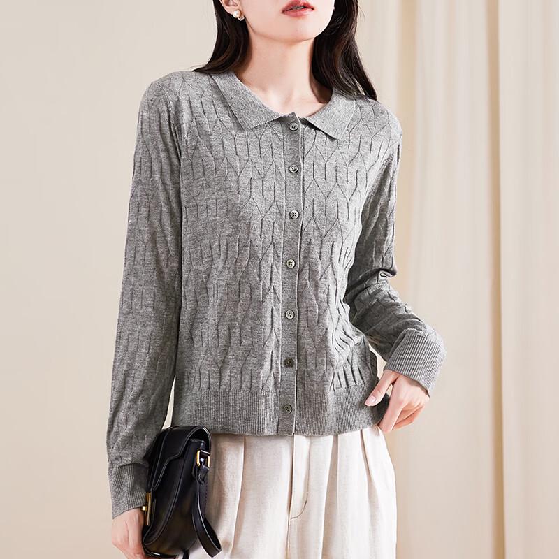 

Женский вязаный кардиган SOFSIL с лацканами, однобортный XL