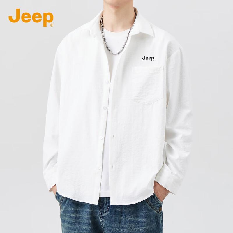 JEEP Men's American Style Loose Fit Long Sleeve Shirt