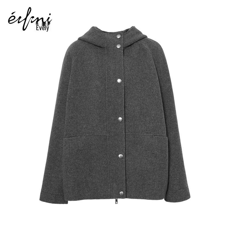 

Eifini Women s Casual Hooded Double-Faced Wool Coat M