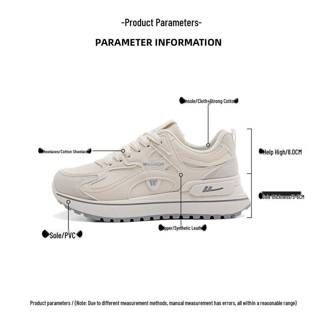 Warrior Damen Frühherbst 2025 Sneaker - Vielseitige Dad-Schuhe mit dicker Sohle