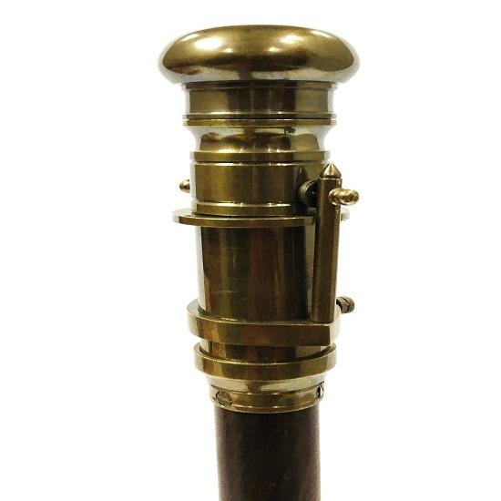 Antique Cane Telescope with Wooden Cane - Brown Wooden Telescopic Cane Handle