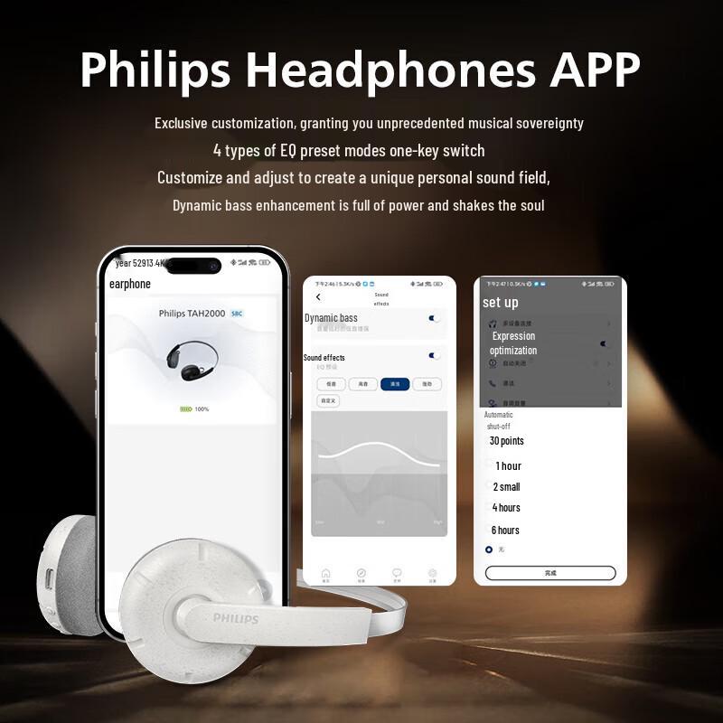 Philips TAH2000 Retro Wireless Bluetooth Over-Ear Headphones