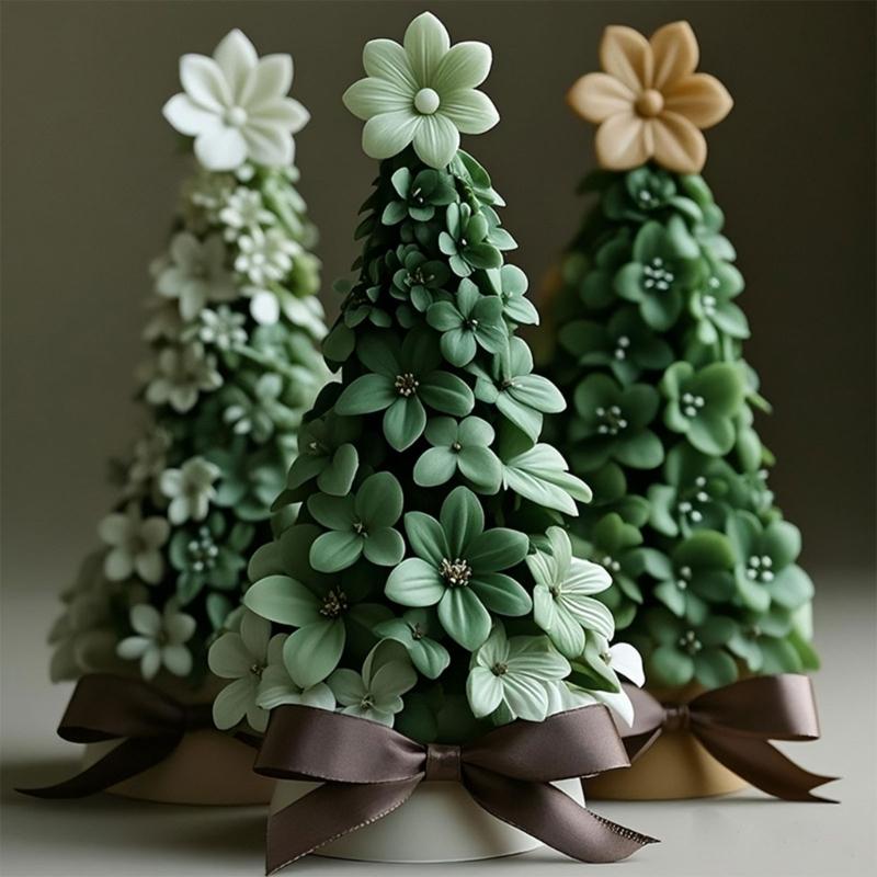 Creative Silicone Christmas Tree Mould for Handmade Holiday Candle Soaps and Festival Home Craft