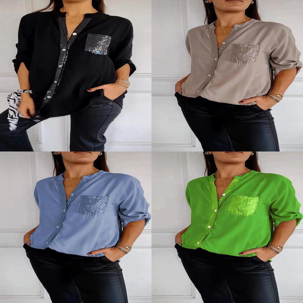 Womens Business Shirt With Pocket And Noniron Polyester For Office Wear