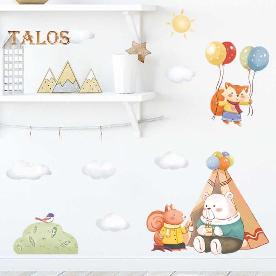 

Наклейка на стену, очаровательная декоративная съемная практичная мультяшная картина с воздушным шаром, фоновая наклейка, товары для дома