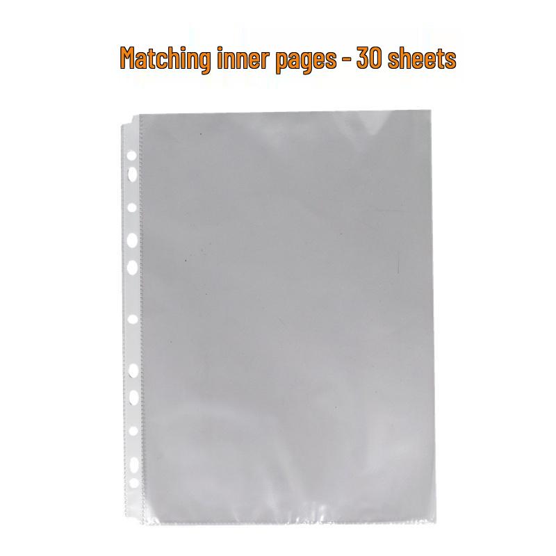 Clear A4 D-Ring Four-Hole Binder - Transparent Cover for Loose-Leaf Pages.