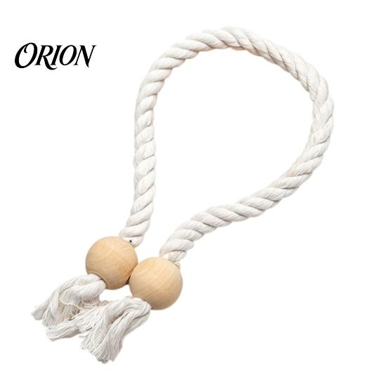 Reusable Magnetic Tiebacks 1Pc Boho Curtain Tieback, Twisted Rope Wooden Bead Quick Secure Ties Holders, Decorative Drapery Holdbacks for Bedroom
