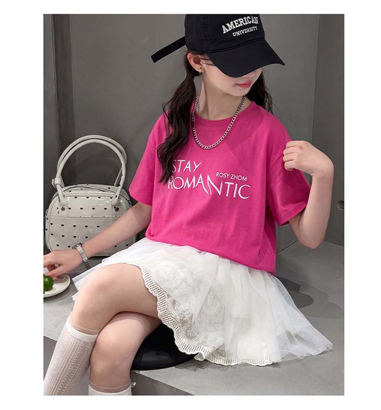 Girls' Short-Sleeved Set Summer 2026 New Item, Sweet and Fluffy Skirt for Big Children, Korean Style Outfit, Trendy and Fashionable Children's Trend