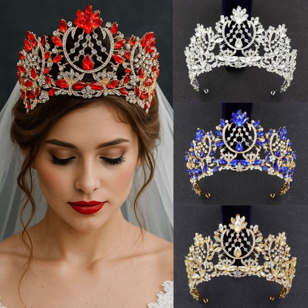 Rhinestone Baroque Pageant Crowns Luxury Crystal Queen Princess Tiara  Birthday Party